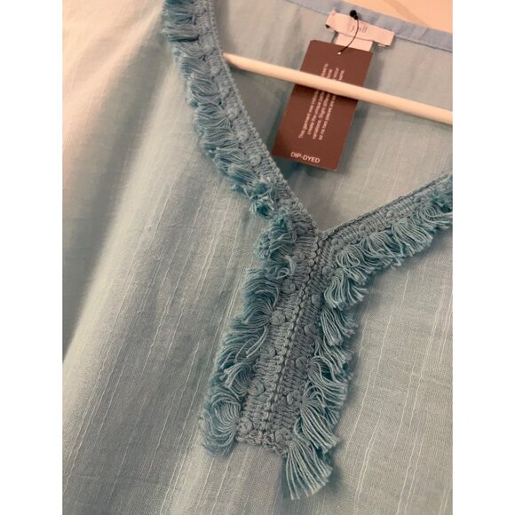 J. Jill Poncho Sm - Lg Ombre Coastal Blue Cover Up NWT Oversized Asymmetrical Be - Picture 5 of 8
